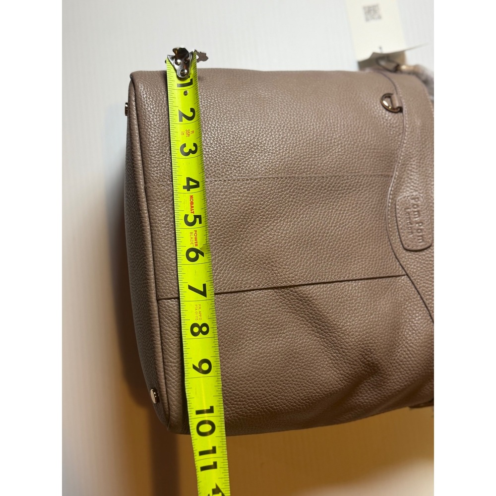 Pom Pom London Hampstead Leather Bucket Bag Mocha Taupe Crossbody Gold Hardware - Picture 7 of 11